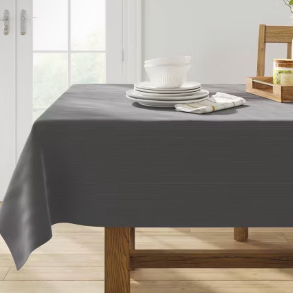 104" X 60" Solid Tablecloth Gray - Threshold™: Traditional Rectangle